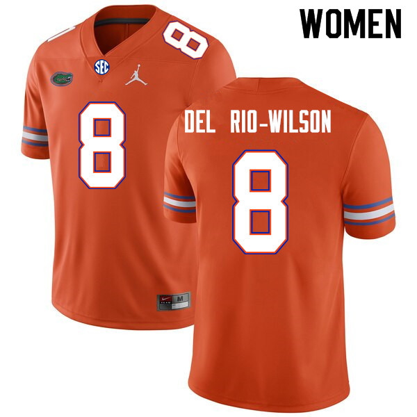 Women #8 Carlos Del Rio-Wilson Florida Gators College Football Jerseys Sale-Orange